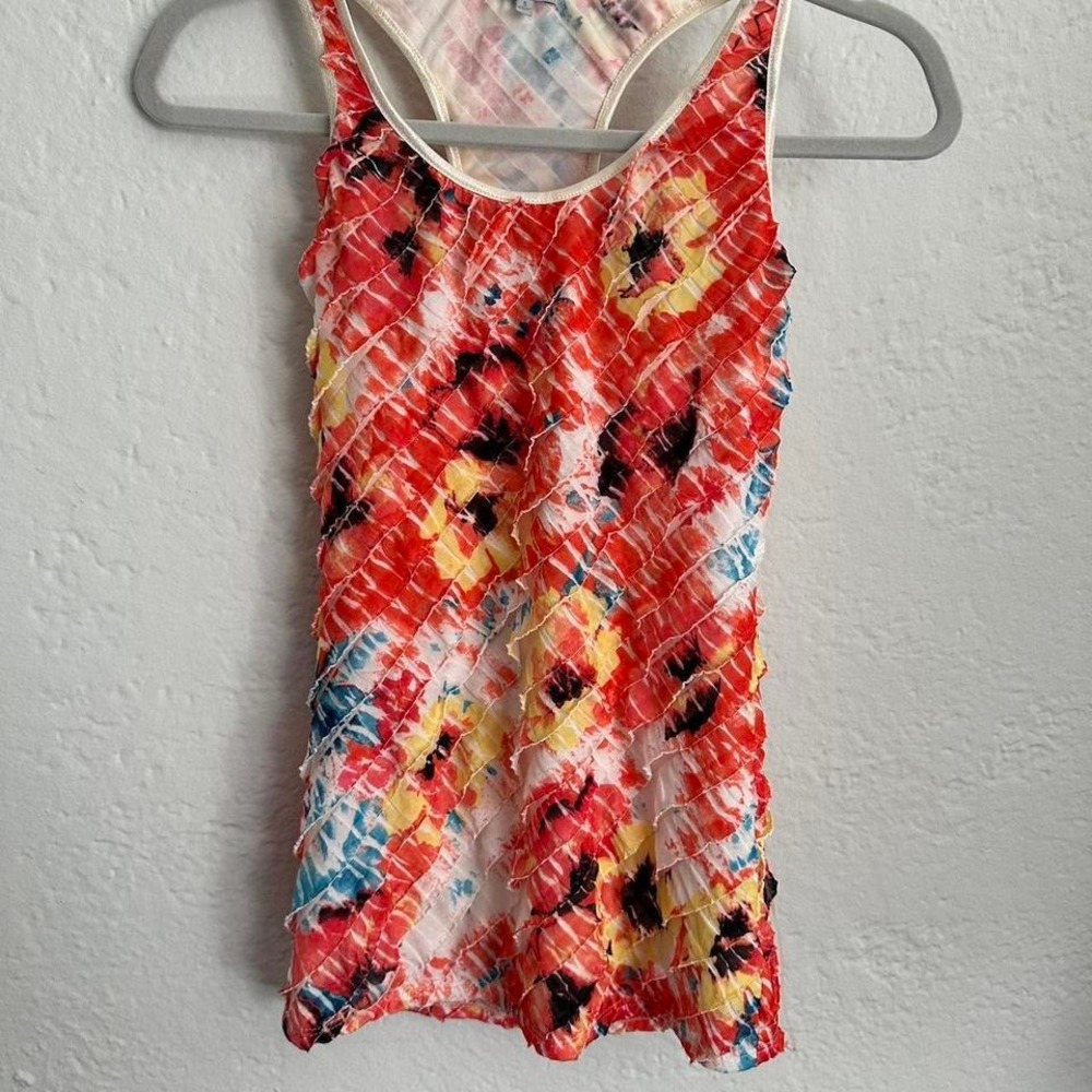 Small‎ Colorful Floral Ruffle Tank by Charlotte Russe
